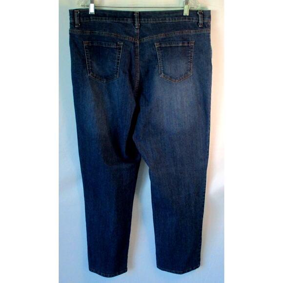 Gloria Vanderbilt Women's Mid Rise Dark Wash Straight Leg Blue Jeans Size 18 - Picture 4 of 9